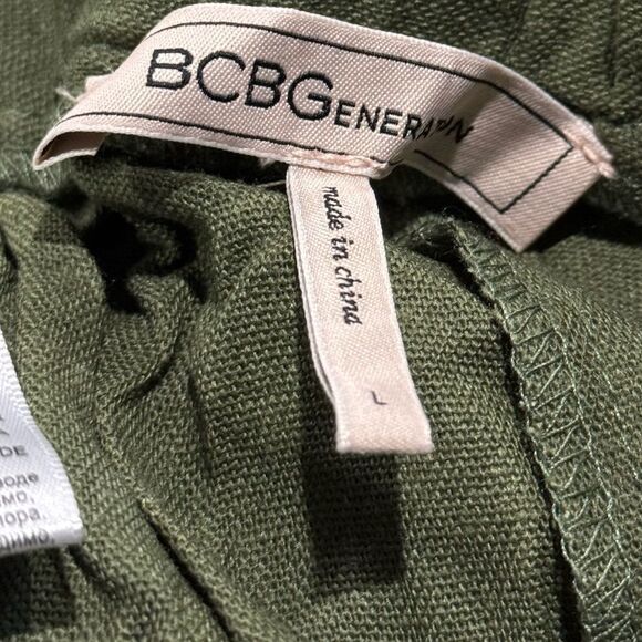 BCBG BCBGeneration paper bag high waist army shorts Sz Large NWOT MSRP $89 - Picture 4 of 6